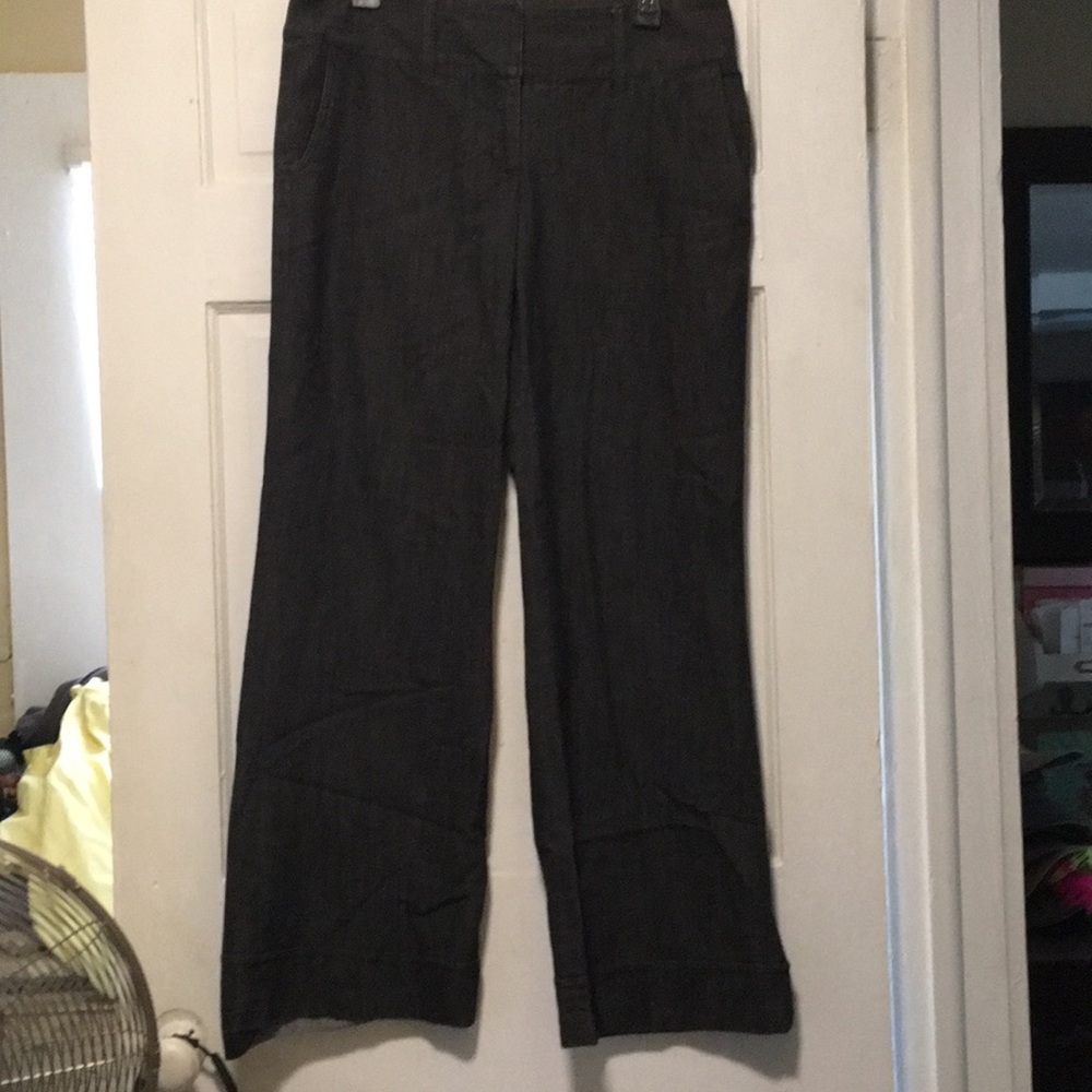 Dark denim wide leg pants